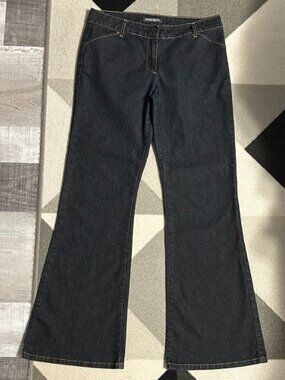 Bisou Bisou Black Washed Flare Denim Trouser Jeans Women's Size 10